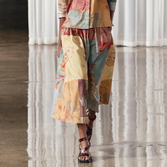 NWT ZARA PRINTED MIDI SKIRT ZW COLLECTION MULTICOLOR - Picture 2 of 6